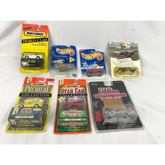 Lot of 7 Matchbox Hot Wheels Diecast Cars Ferrari Gift 1990s Camaro Blimp Racing - Picture 1 of 10